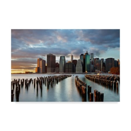 Fiorenzo Carozzi 'Cloudy Nyc Skyline' Canvas Art,30x47